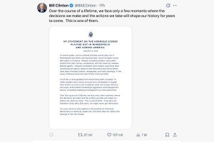 Expresidente Bill Clinton llama a “alzarse” tras redadas del ICE y muertes en EE. UU.