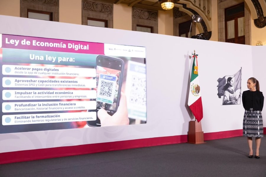 Nueva ley de economía digital ayudará a la seguridad, la eficiencia y a la formalización de comercios y productos, destaca Sheinbaum