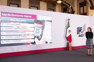 Nueva ley de econom&iacute;a digital ayudar&aacute; a la seguridad, la eficiencia y a la formalizaci&oacute;n de comercios y productos, destaca Sheinbaum