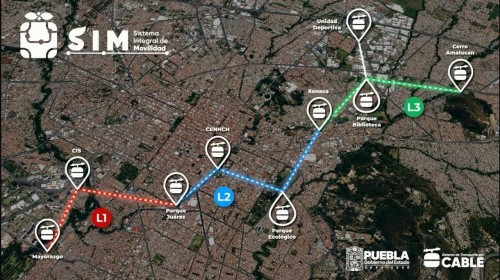 Inicia construcci&oacute;n de tres estaciones del transporte por Cable en Puebla