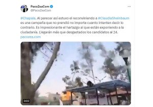 Difunden noticia falsa sobre gresca en acto de Sheinbaum