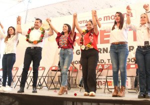 Liz Sánchez presente en cierres de campaña de la 4T