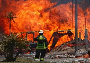 Sin víctimas por explosión de ducto de gas en Amozoc