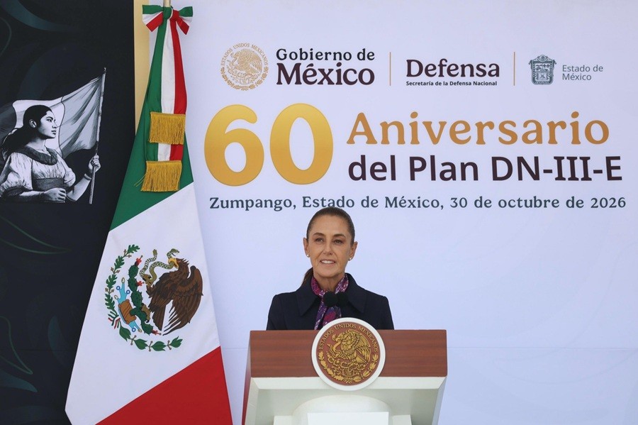 Claudia Sheinbaum conmemora el 60 aniversario del Plan DN-III-E de la defensa