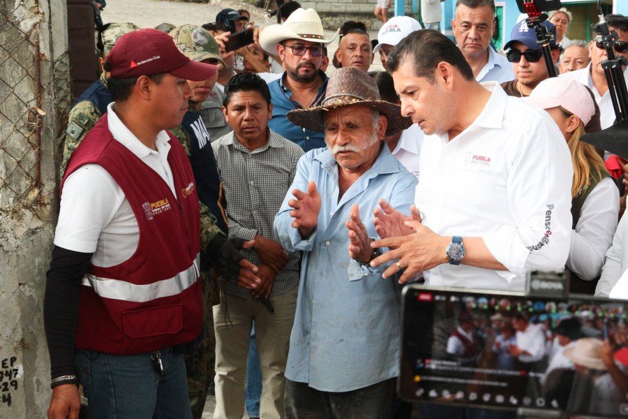 Gobernador Armenta responde con acciones inmediatas ante lluvias en la Sierra Norte y la Mixteca de Puebla