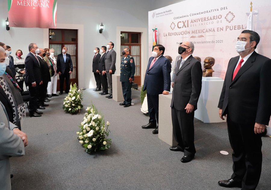 Encabeza Barbosa Ceremonia por el 111 Aniversario del Inicio de la Revolución Mexicana en Puebla