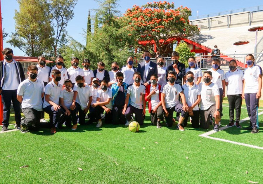 Inaugura Mundo Tlatehui unidad deportiva de la Telesecundaria Alejandro Garc&iacute;a