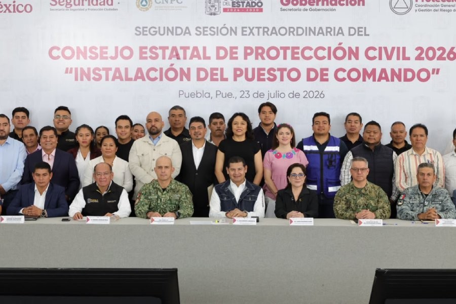 Gobierno federal y estatal instalan primer puesto de mando de Protecci&oacute;n Civil