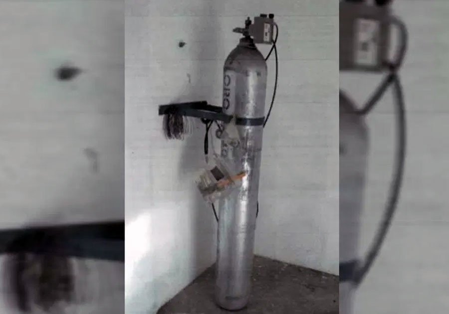Encuentran cilindro de gas cloro