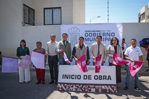 Omar Mu&ntilde;oz inicia reconstrucci&oacute;n de la calle Tlaxcala en  Cuautlancingo