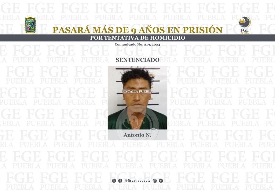 Por intento de homicidio de agente investigador, 9 años de prisión