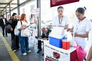 Refuerzan prevención del sarampión con jornada de vacunación en el RUTA