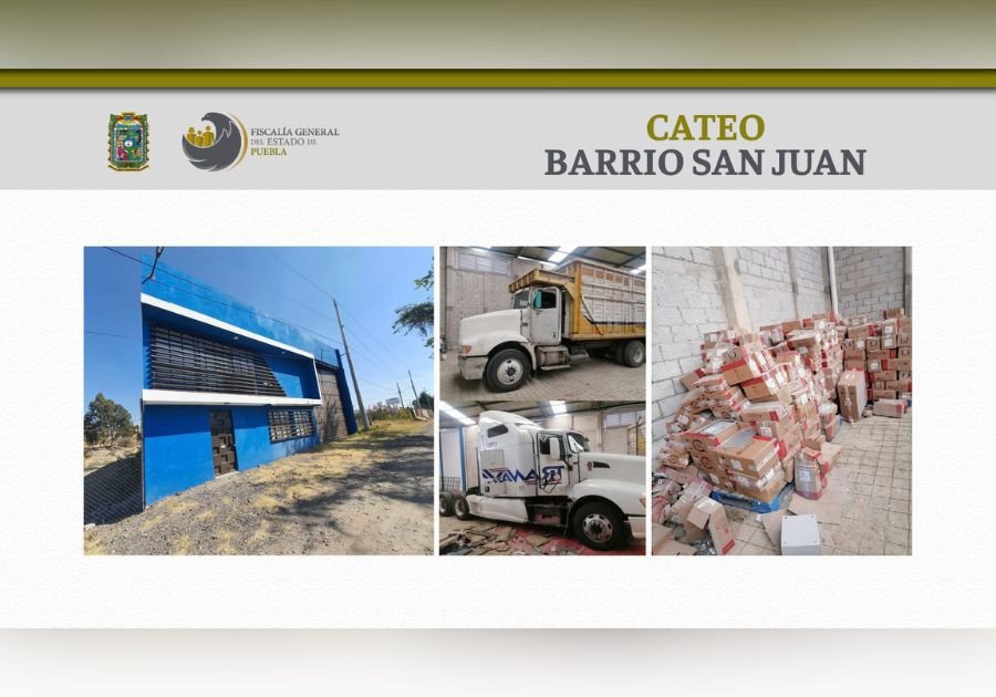 En cateo, FGE recupera 2 vehículos y 480 cajas de mercancía robada