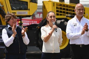 En Edomex, presidenta Claudia Sheinbaum da banderazo de salida a nuevos trenes de repavimentación