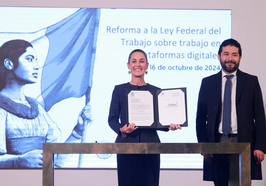 Sheinbaum impulsa seguridad social para trabajadores de aplicaciones en todo el pa&iacute;s