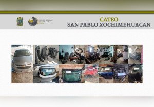 En Xochimehuacan la FGE asegura vehículo robado y autopartes
