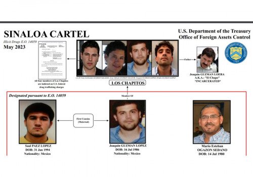 Sanciona EU a hijo de &lsquo;El Chapo&rsquo; Guzm&aacute;n y tres miembros del C&aacute;rtel de Sinaloa