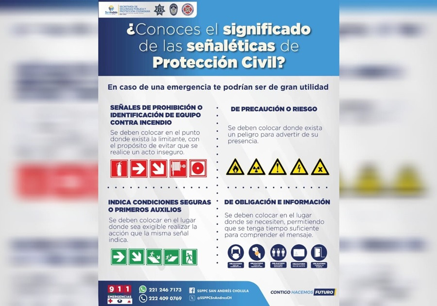 Promueve gobierno de San Andr&eacute;s Cholula se&ntilde;alamientos en materia de protecci&oacute;n civil &nbsp;