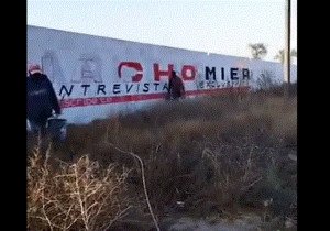 Sin permiso, pintan bardas para promover a Ignacio Mier
