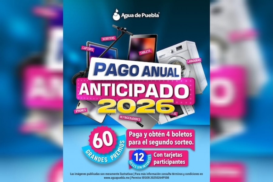 Agua de Puebla mantiene en febrero el Pago Anual Anticipado, con tarifas actuales congeladas para todo el a&ntilde;o 2026